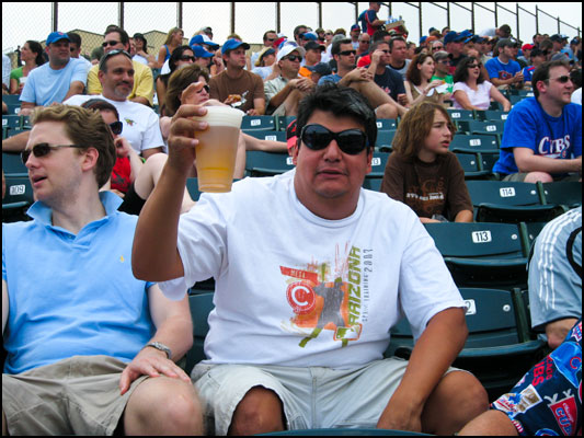 Nothing like running into my regular customers from AZ @ Wrigley Field, Rob loves Old Style, Padres @ Cubs, June 2007.